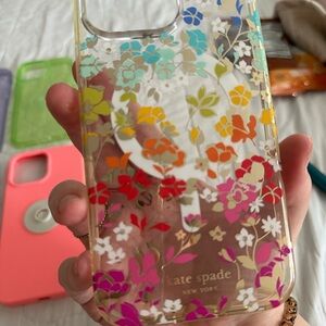 Kate Spade Rainbow Floral Gold Case for iPhone 14 Pro Max